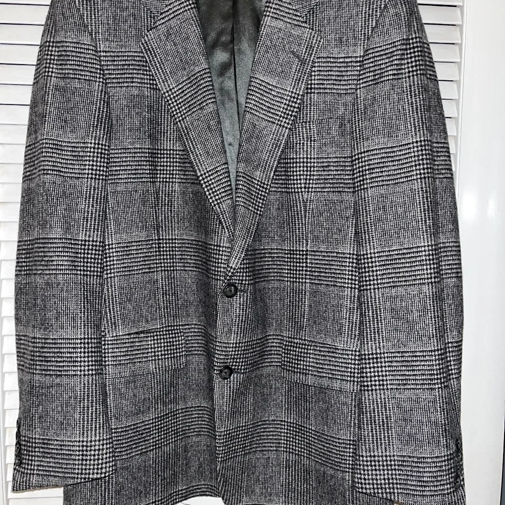 HART SCAFFNER & MARX WOOL BLAZER. VINTAGE Sz 44. Grey windowpane